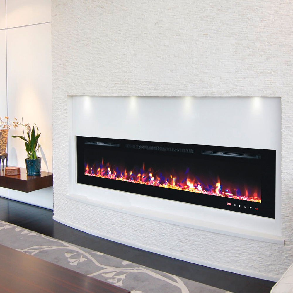 72 inch inset large wall mounted electric fire