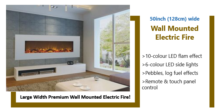 discounted large white wall mounted electric fire