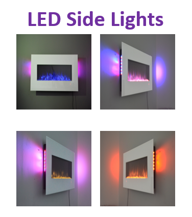 white side LED plasma wall mounted fires