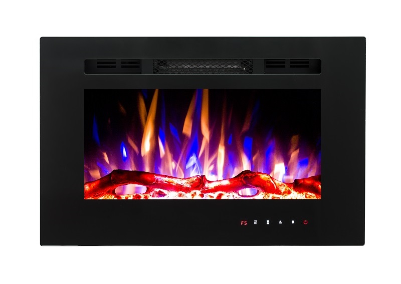 NEW PREMIUM PRODUCT 26inch Black Wall Mounted Electric Fire with 3 colour Flames