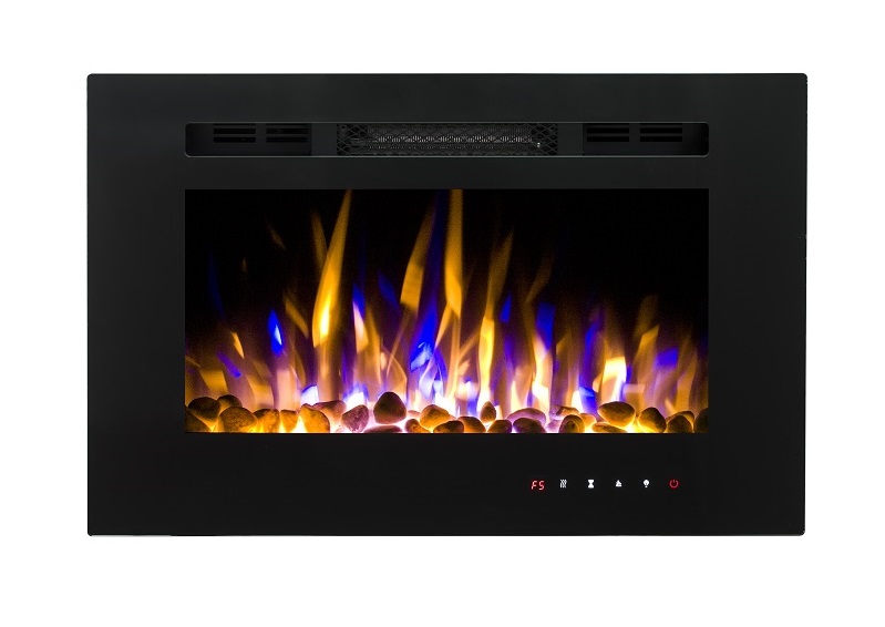 PREMIUM PRODUCT 26inch Black Wall Mounted Electric Fire with 3 colour Flames