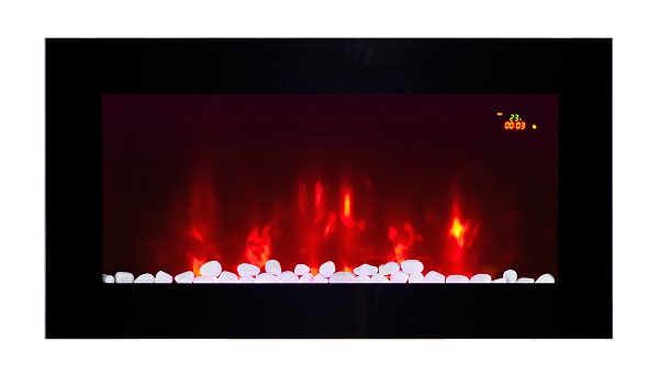 2021 TRUFLAME 7 COLOUR LED WHITE GLASS FLAT ELECTRIC WALL MOUNTED FIRE 