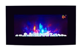 New LED menu on wall mounted electric fire