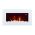 TruFlame LED Side Lit (7 colours) Wall Mounted Flat White Glass Electric Fire with Log and Pebble Effect logs and red leds